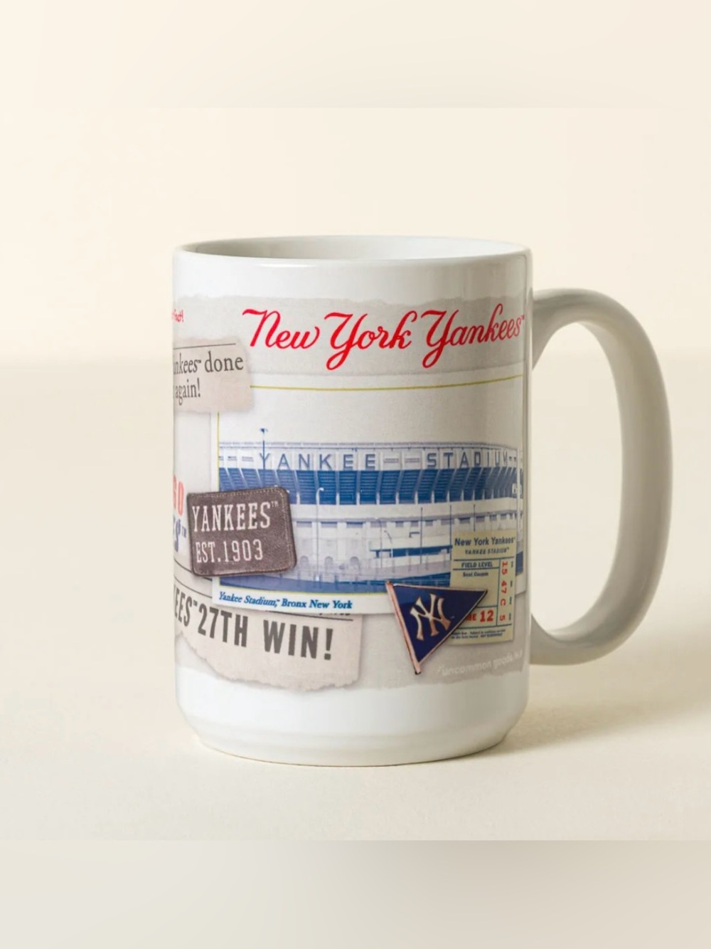 New York Yankees White Ceramic Team Logo Mug